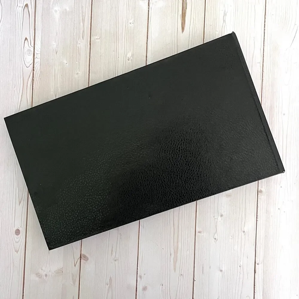 Vintage Black Hardcover 4-Ring Ledger Binder with Dividers and 84 Ledger Pages